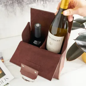 VISK Admiral Faux Leather Double Bottle Wine Tote