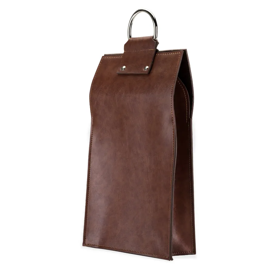 VISK Admiral Faux Leather Double Bottle Wine Tote