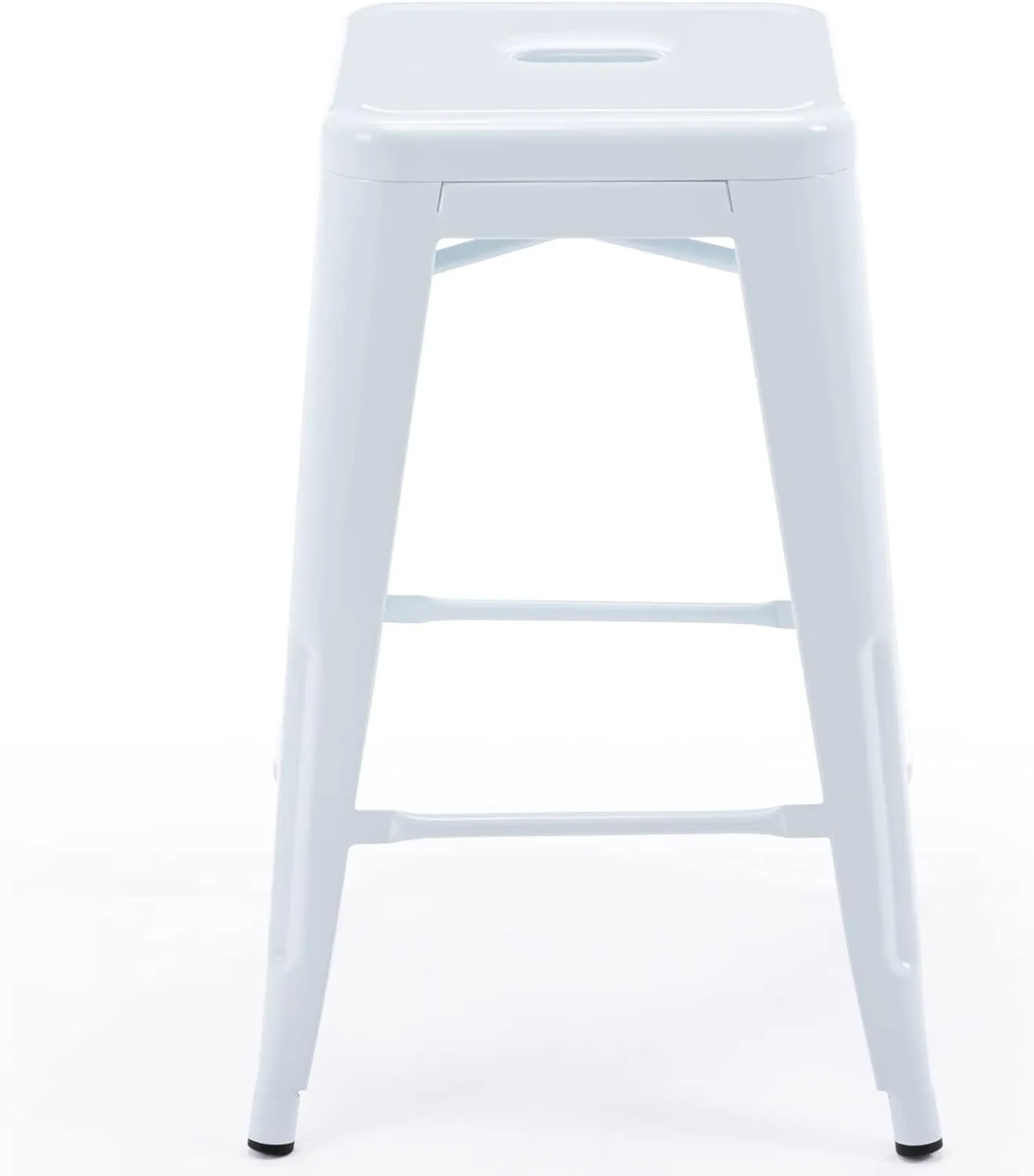 Vogue Furniture Direct 24" High Bar Stools Backless White Metal Barstools Indoor-Outdoor Counter Height Stools with Square Seat, Set of 2 - VF1571004