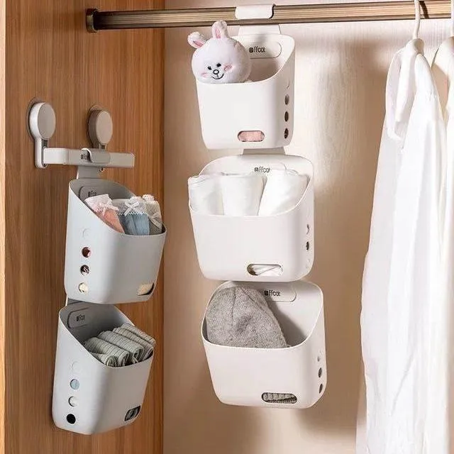 Wall-Mounted Stackable Storage Basket - Simple Hanging Organizer