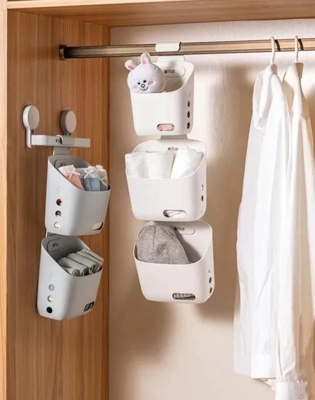 Wall-Mounted Stackable Storage Basket - Simple Hanging Organizer