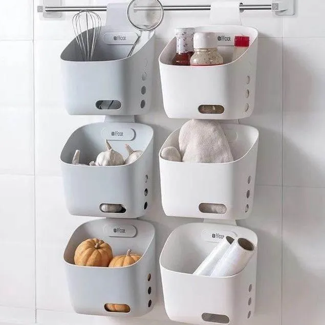 Wall-Mounted Stackable Storage Basket - Simple Hanging Organizer