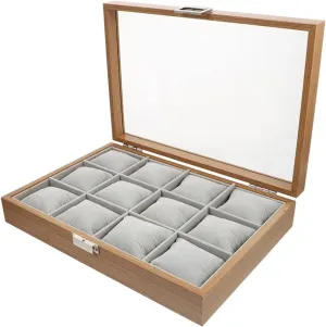Watch Case Wood Box Display Organizer Storage Holder Jewelry Boxes Small Pillow Container Decorative