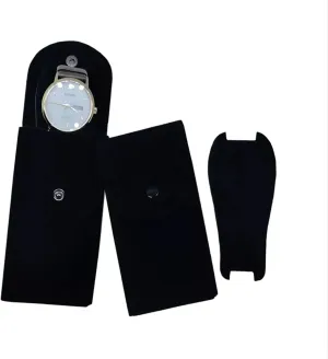 Watch Pouch, Watch Roll, Watch Travel Case for Men and Women Portable Velvet Watch Pouch Watch Storage Bag ​and Organizer Protective Watch Box Pouch with (2 pieces Black)