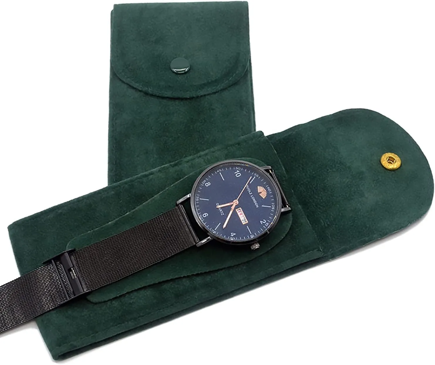 Watch Pouch, Watch Roll, Watch Travel Case for Men and Women Portable Velvet Watch Pouch Watch Storage Bag ​and Organizer Protective Watch Box Pouch with ,for watches and jewelry （2 Pieces）