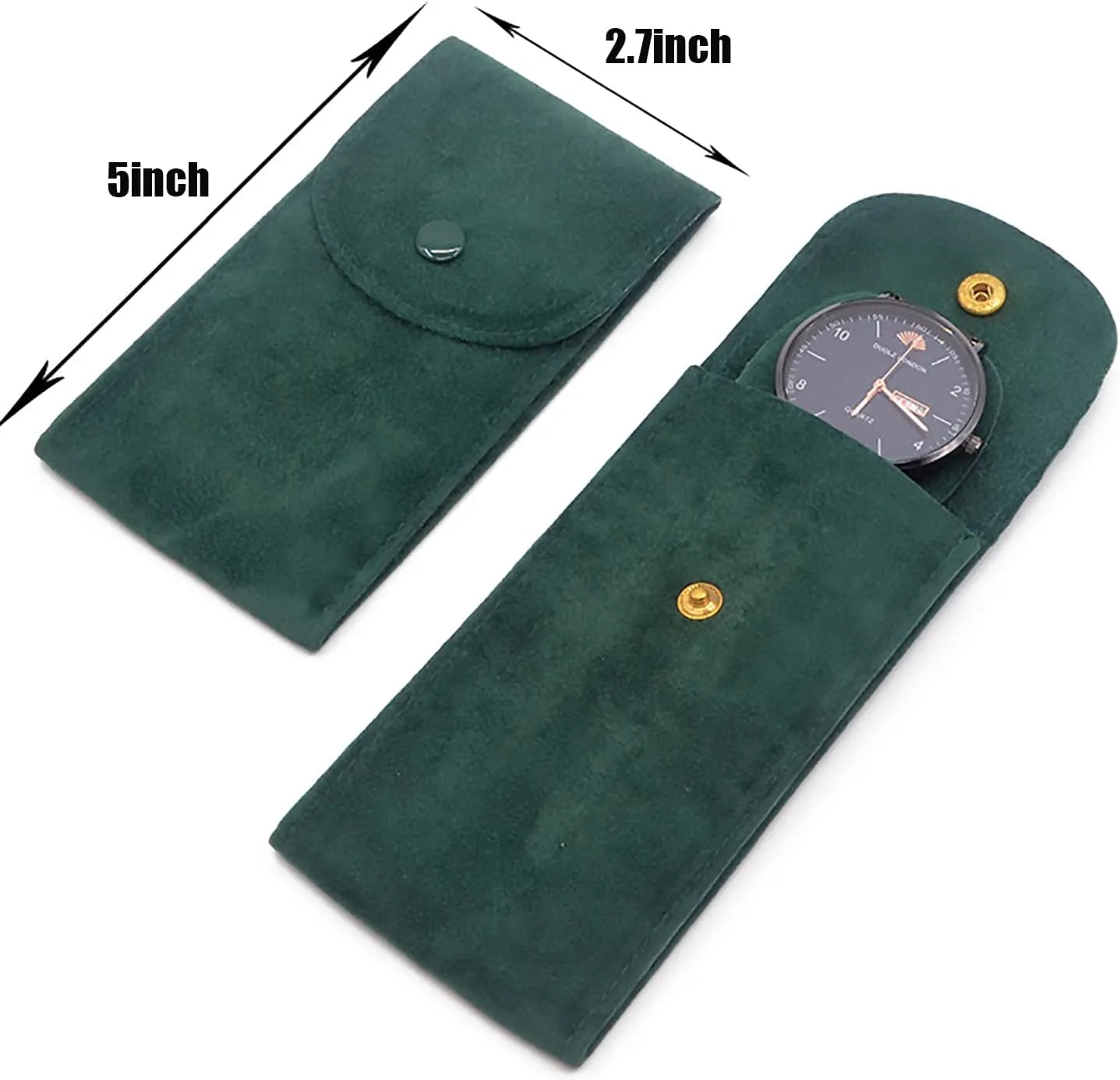 Watch Pouch, Watch Roll, Watch Travel Case for Men and Women Portable Velvet Watch Pouch Watch Storage Bag ​and Organizer Protective Watch Box Pouch with ,for watches and jewelry （2 Pieces）