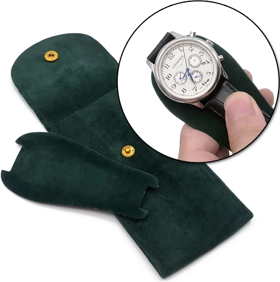 Watch Pouch, Watch Roll, Watch Travel Case for Men and Women Portable Velvet Watch Pouch Watch Storage Bag ​and Organizer Protective Watch Box Pouch with ,for watches and jewelry （2 Pieces）