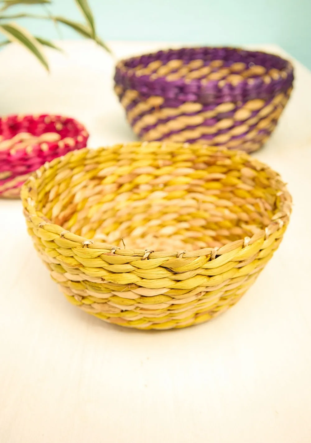 Water Hyacinth Basket Bowls Set of Three