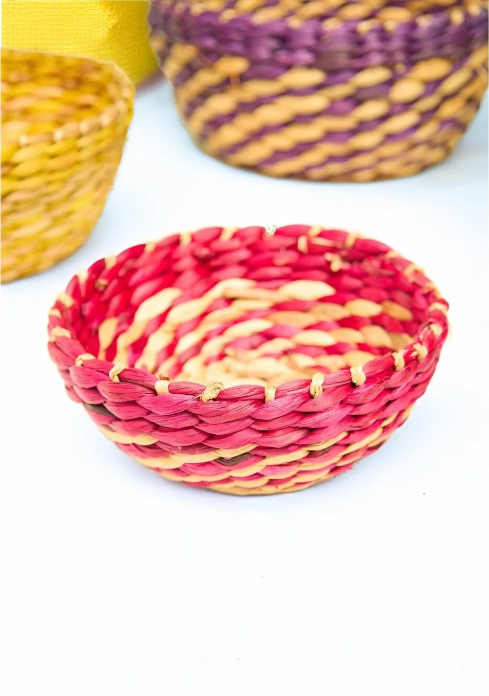 Water Hyacinth Basket Bowls Set of Three