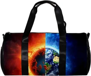 Weekender Travel Bag,Small Gym Bag,3D Yin Yang Gossip Sun Earth,Gym Duffle Bag