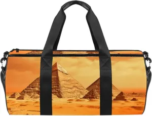 Weekender Travel Bag,Small Gym Bag,Ancient Egyptian Pyramid,Gym Duffle Bag