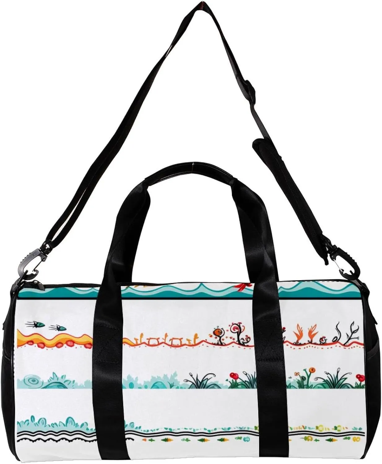 Weekender Travel Bag,Small Gym Bag,Boho Style Fruit Stripes,Gym Duffle Bag