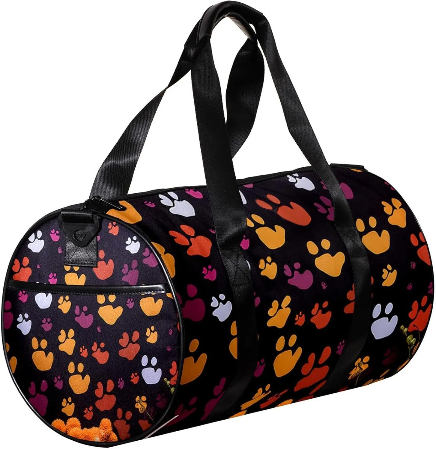 Weekender Travel Bag,Small Gym Bag,Bones and Paw Print,Gym Duffle Bag