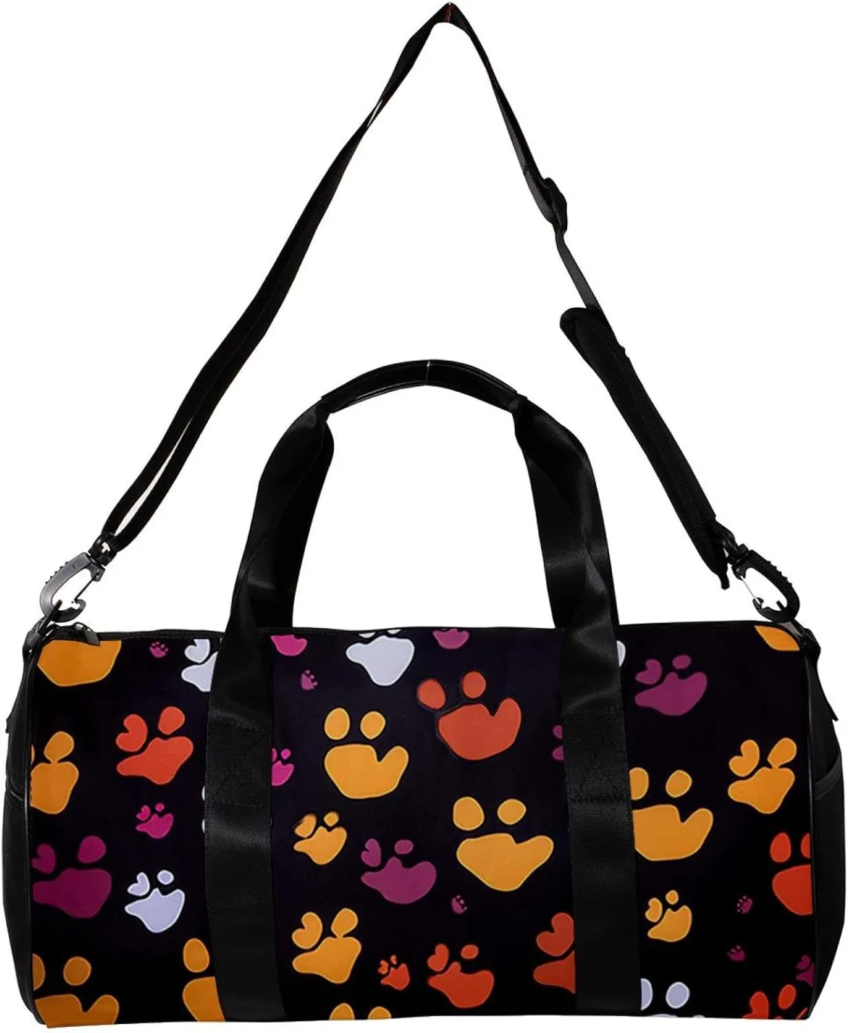 Weekender Travel Bag,Small Gym Bag,Bones and Paw Print,Gym Duffle Bag
