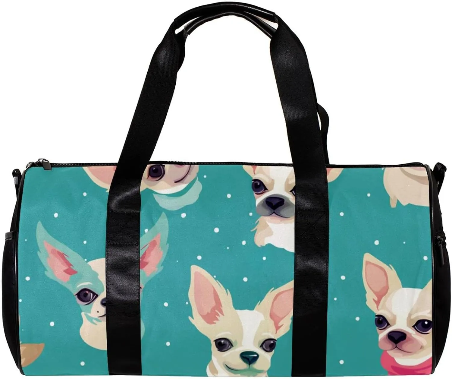 Weekender Travel Bag,Small Gym Bag,Bow Chihuahua Dog,Gym Duffle Bag