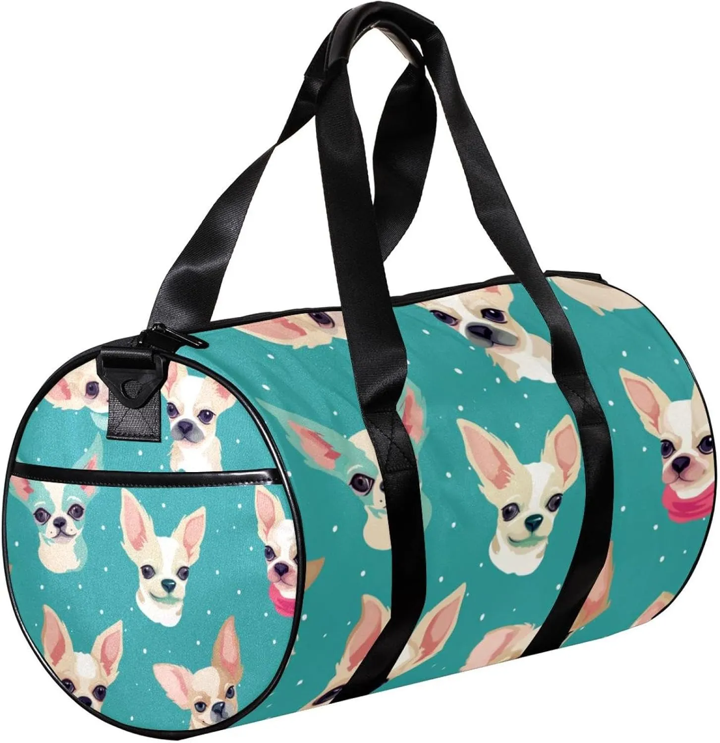 Weekender Travel Bag,Small Gym Bag,Bow Chihuahua Dog,Gym Duffle Bag