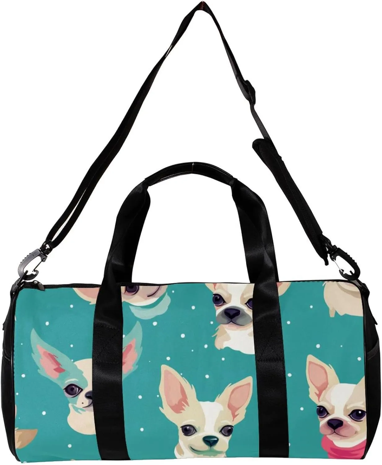 Weekender Travel Bag,Small Gym Bag,Bow Chihuahua Dog,Gym Duffle Bag