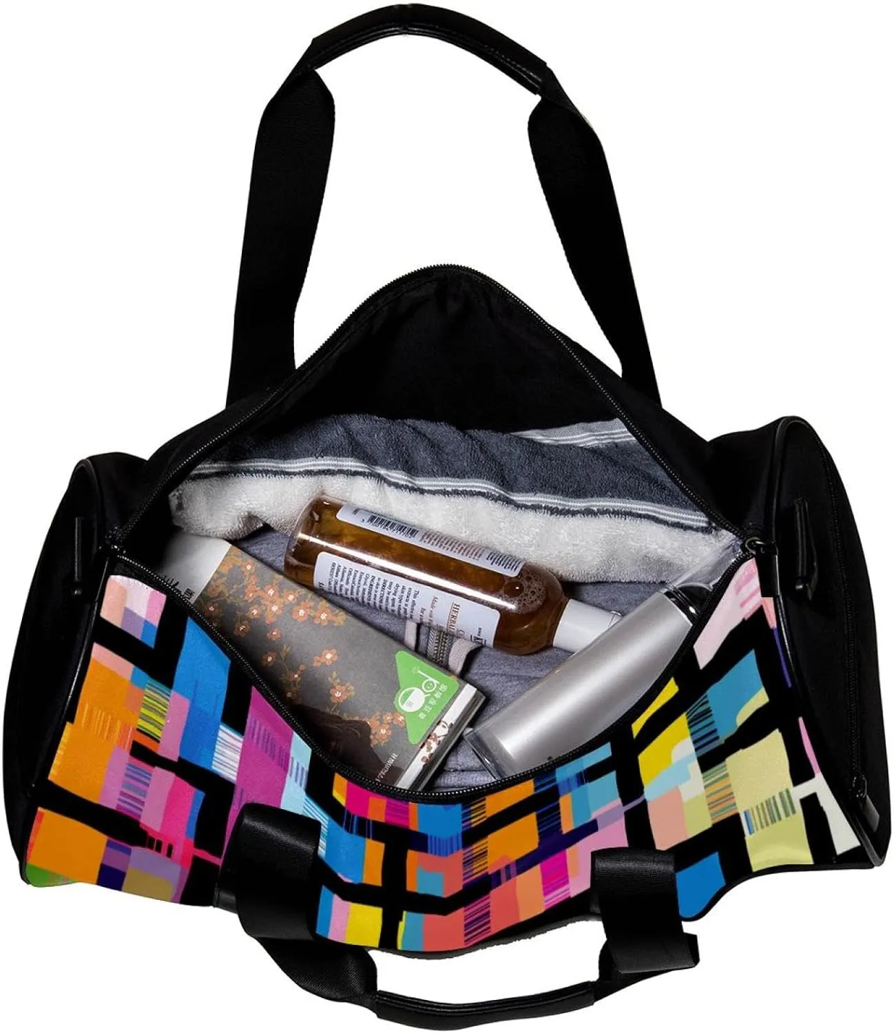 Weekender Travel Bag,Small Gym Bag,Colorful Abstract Art Print,Gym Duffle Bag