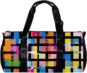 Weekender Travel Bag,Small Gym Bag,Colorful Abstract Art Print,Gym Duffle Bag