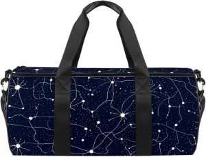 Weekender Travel Bag,Small Gym Bag,Constellation Universe Galaxy,Gym Duffle Bag