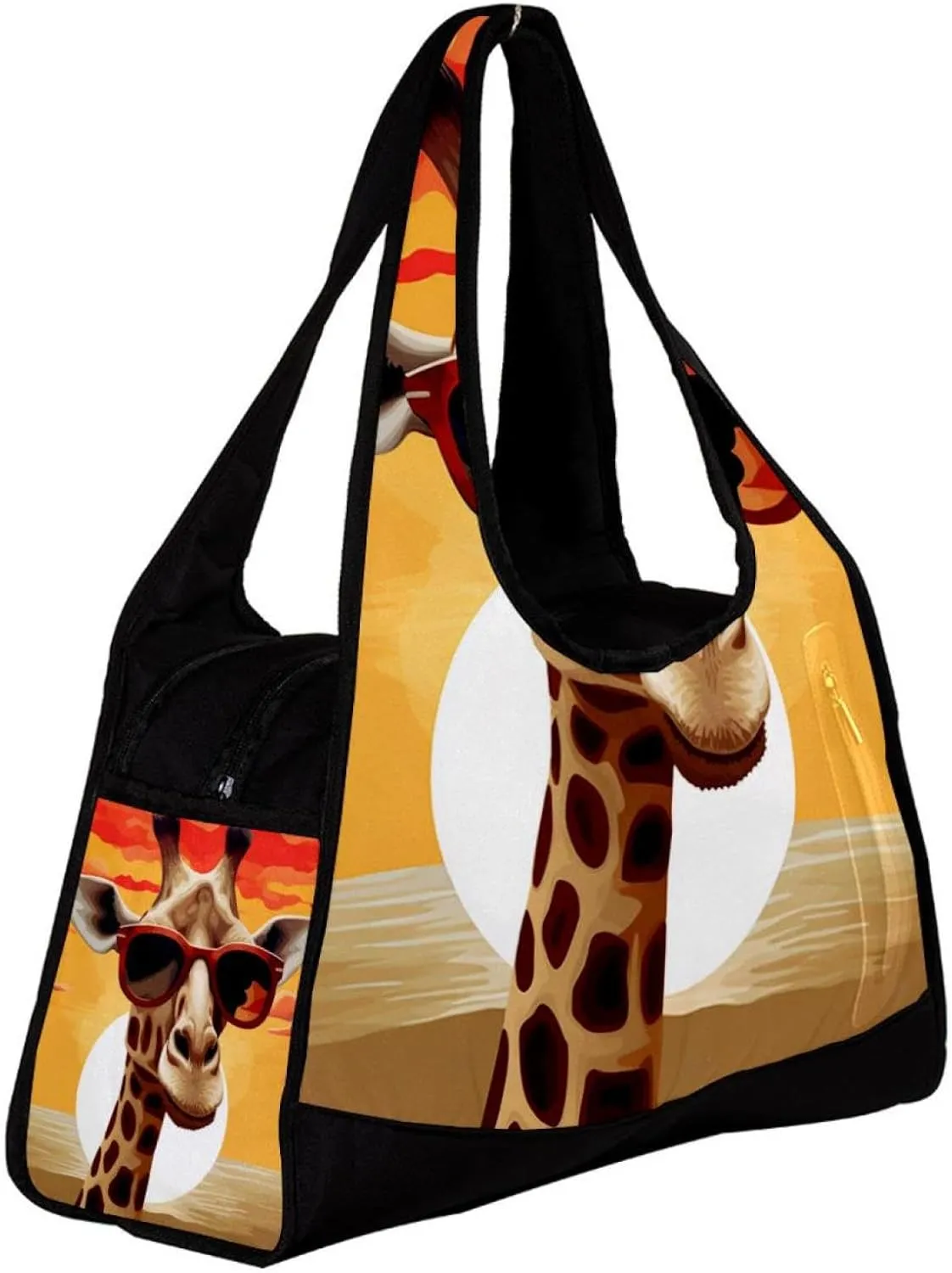 Weekender Travel Bag,Small Gym Bag,Desert Giraffe Glasses,Gym Duffle Bag