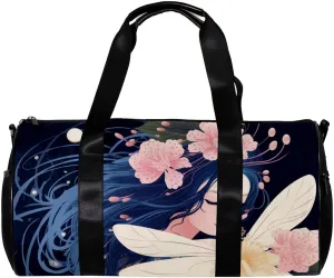 Weekender Travel Bag,Small Gym Bag,Fantasy Flower Flower Girl,Gym Duffle Bag