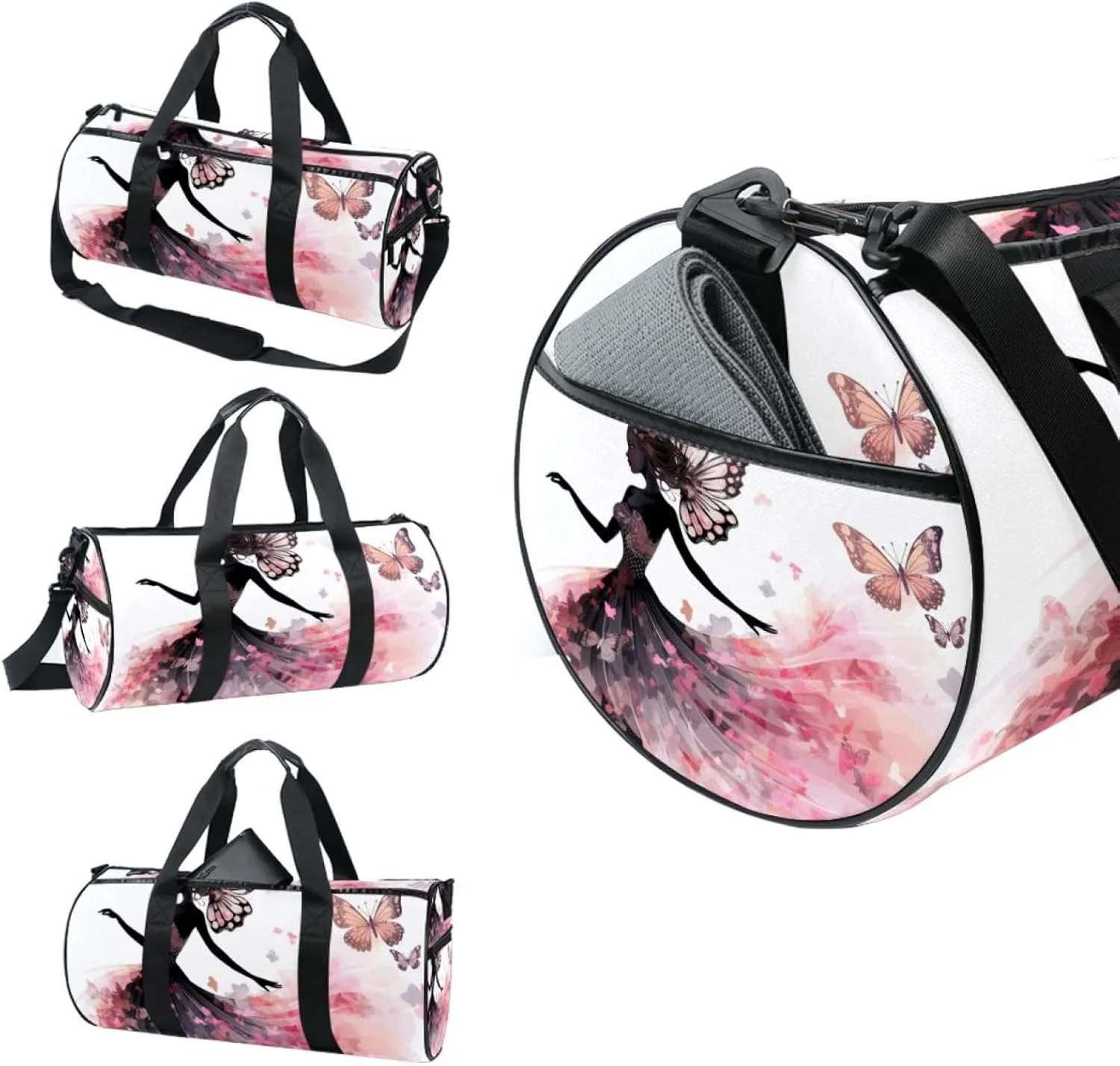 Weekender Travel Bag,Small Gym Bag,Forest Elf Butterfly Girl,Gym Duffle Bag