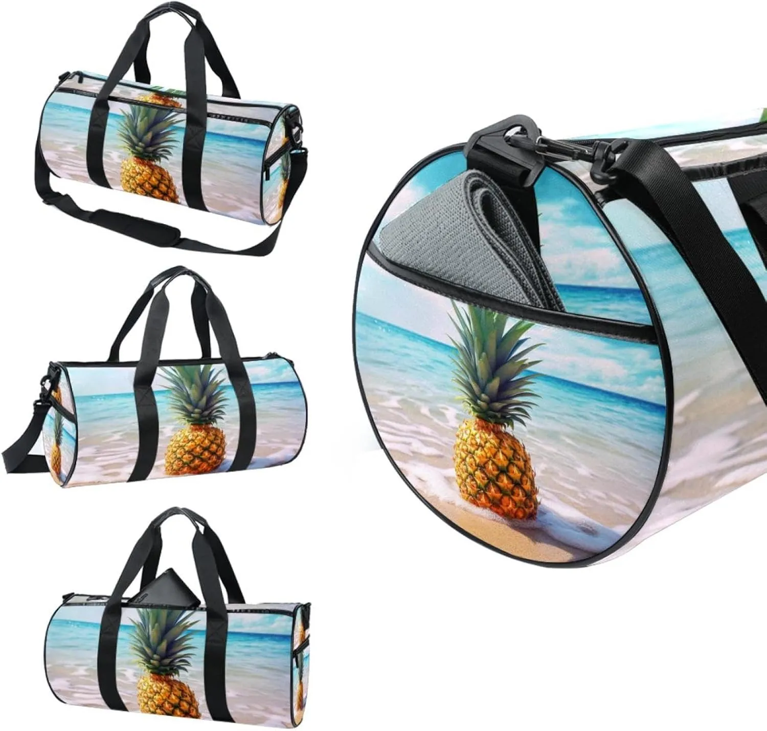Weekender Travel Bag,Small Gym Bag,Sea Beach Pineapple,Gym Duffle Bag