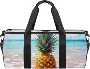 Weekender Travel Bag,Small Gym Bag,Sea Beach Pineapple,Gym Duffle Bag