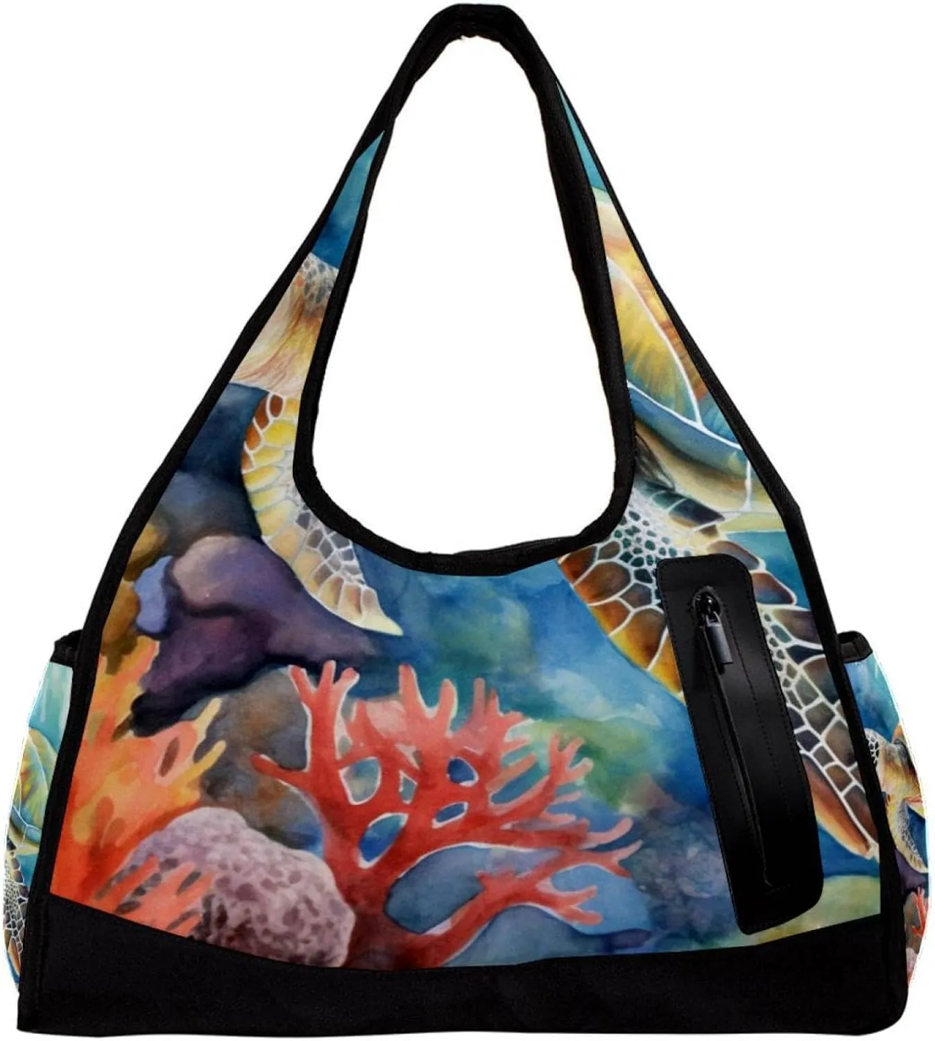 Weekender Travel Bag,Small Gym Bag,Underwater Animal Sea Turtle,Gym Duffle Bag