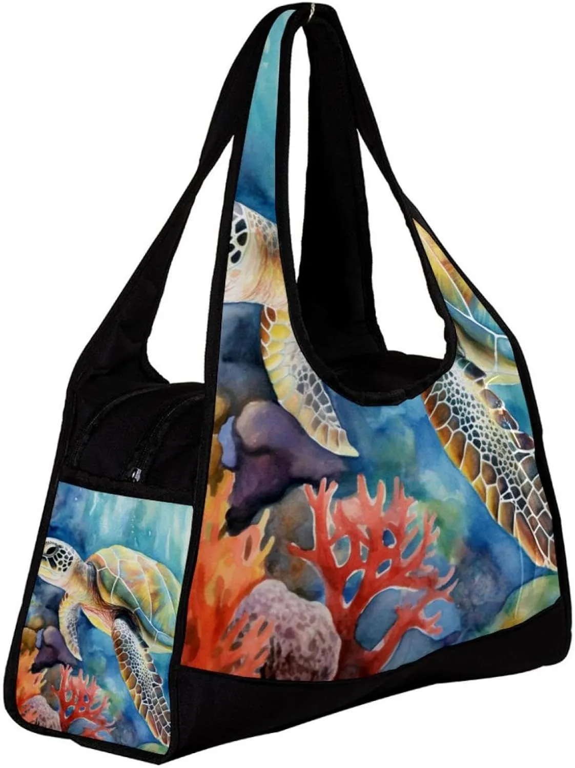 Weekender Travel Bag,Small Gym Bag,Underwater Animal Sea Turtle,Gym Duffle Bag