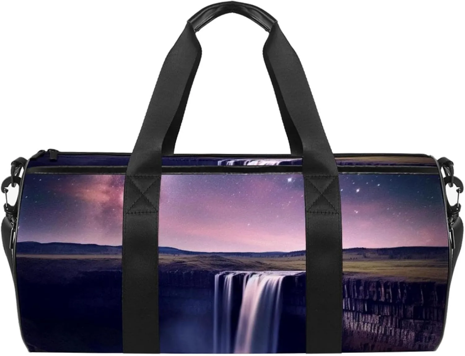 Weekender Travel Bag,Small Gym Bag,Univers Galaxy Waterfall River,Gym Duffle Bag