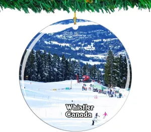 Weekino Canada Whistler Blackcomb Christmas Ornament City Travel Souvenir Collection Double Sided Porcelain 2.85 Inch Hanging Tree Decoration