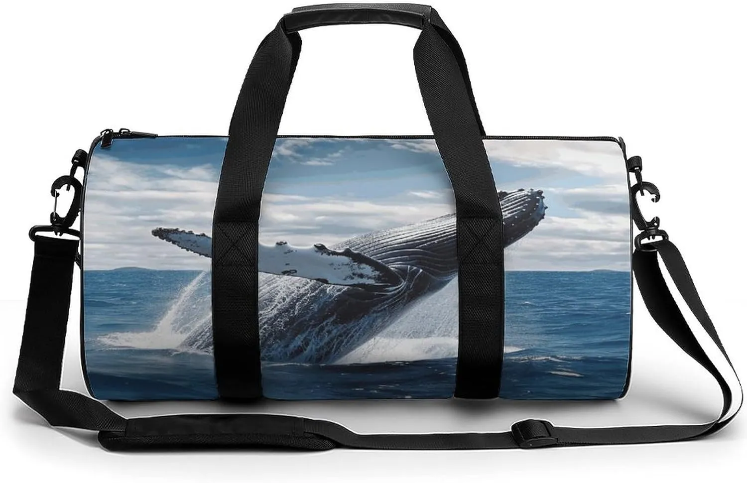 Whale Above Sea Water in The Ocean Gym Bag for Men Women Water Resistant Duffle Bag Travel Lightweight Bag for Travel Sports