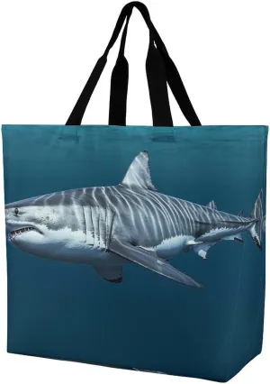 White Head Eagle Tote Bag for Women Reusable Grocery Shoulder Bags Shopping Bag for Travel, Groceries