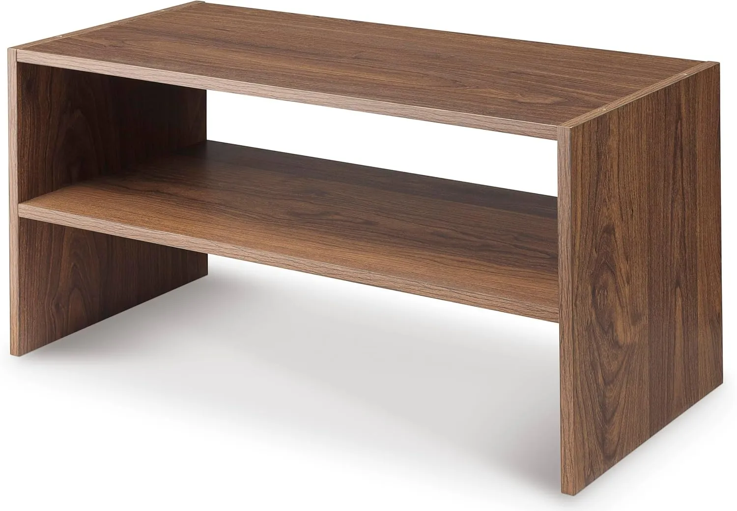 Whitmor Wood Stackable 2-Shelf Shoe Rack, Walnut, 24 inches