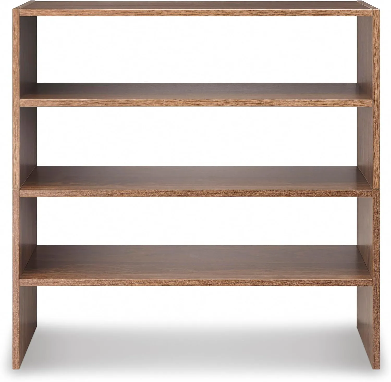 Whitmor Wood Stackable 2-Shelf Shoe Rack, Walnut, 24 inches