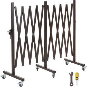 WICHEMI Expandable Gate, 16.4FT Folding Security Gate, Iron Driveway Gates Outdoor Accordion Gate Industrial Safety Barricade for Wide Openings, Temporary Traffic Barricade