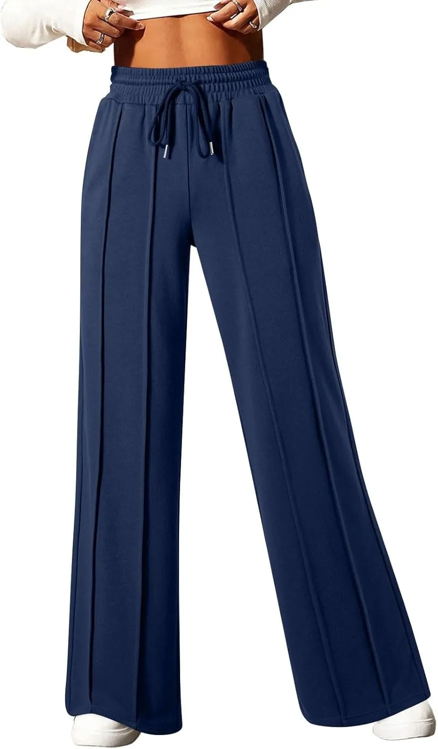 Wide Leg Sweatpants for Women Baggy Comfy Athletic Pants Casual Drawstring High Waisted Track Pants with Pockets
