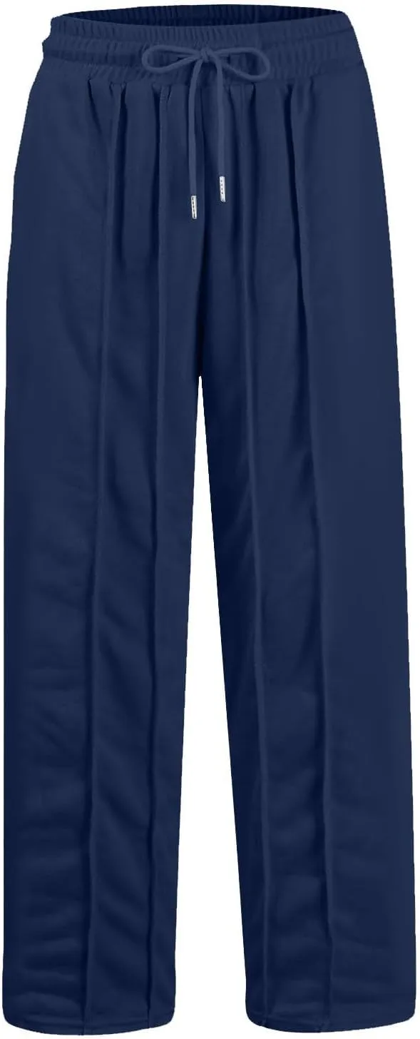 Wide Leg Sweatpants for Women Baggy Comfy Athletic Pants Casual Drawstring High Waisted Track Pants with Pockets
