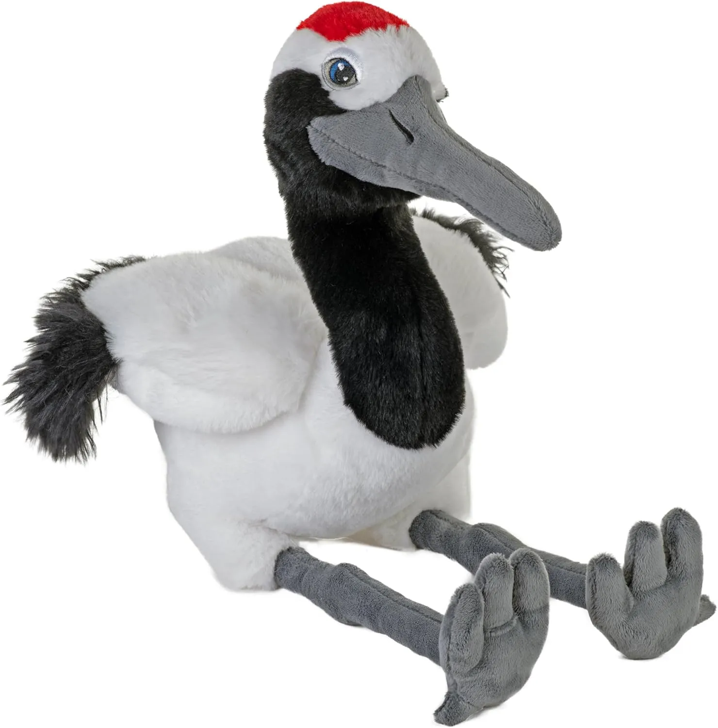 Wild Republic Cuddlekins Eco Red Crowned Crane, Stuffed Animal, 12 inch, Plush Toy, Eco-Friendly