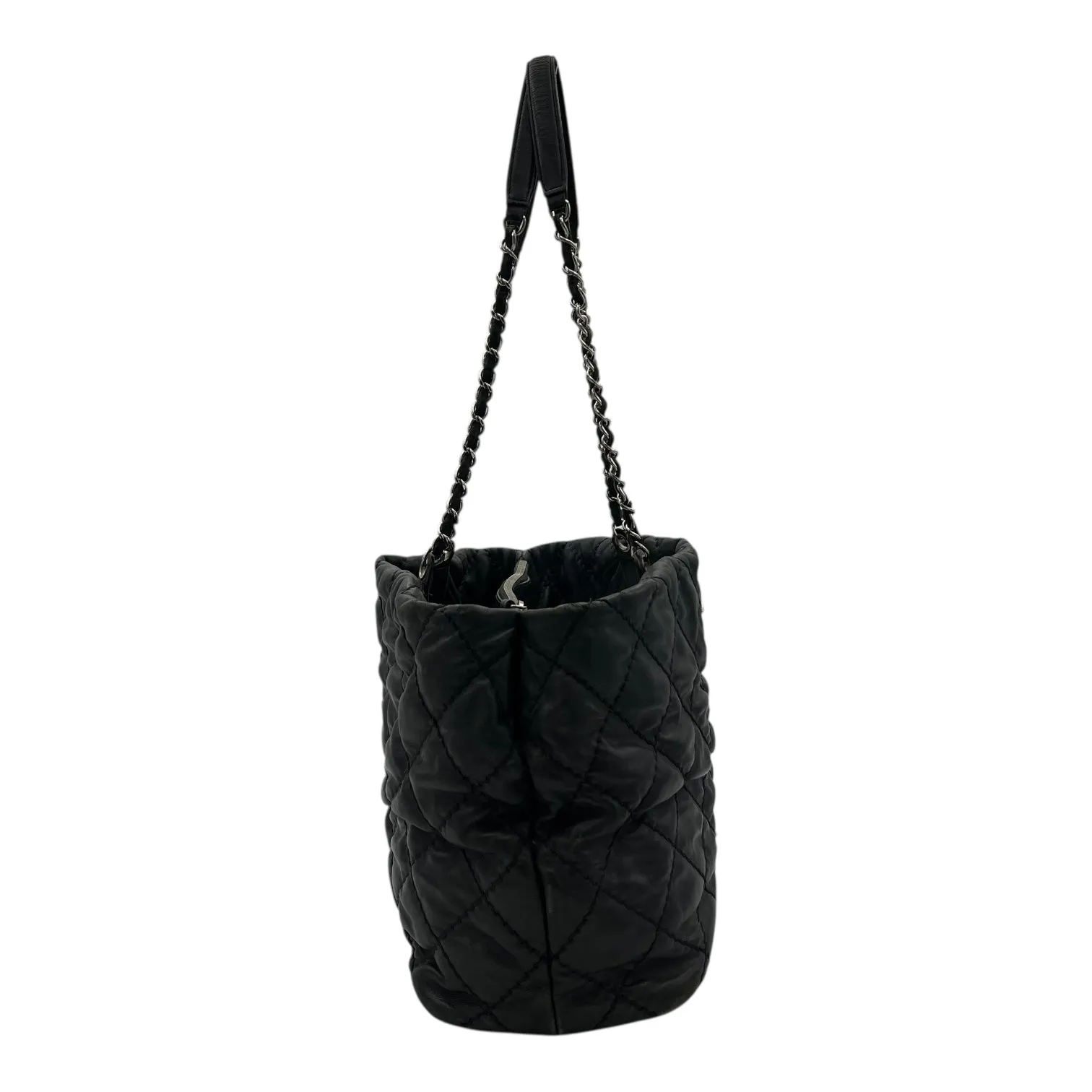 Wild stitch  Tote Bag Blue in Linen, Silver hardware