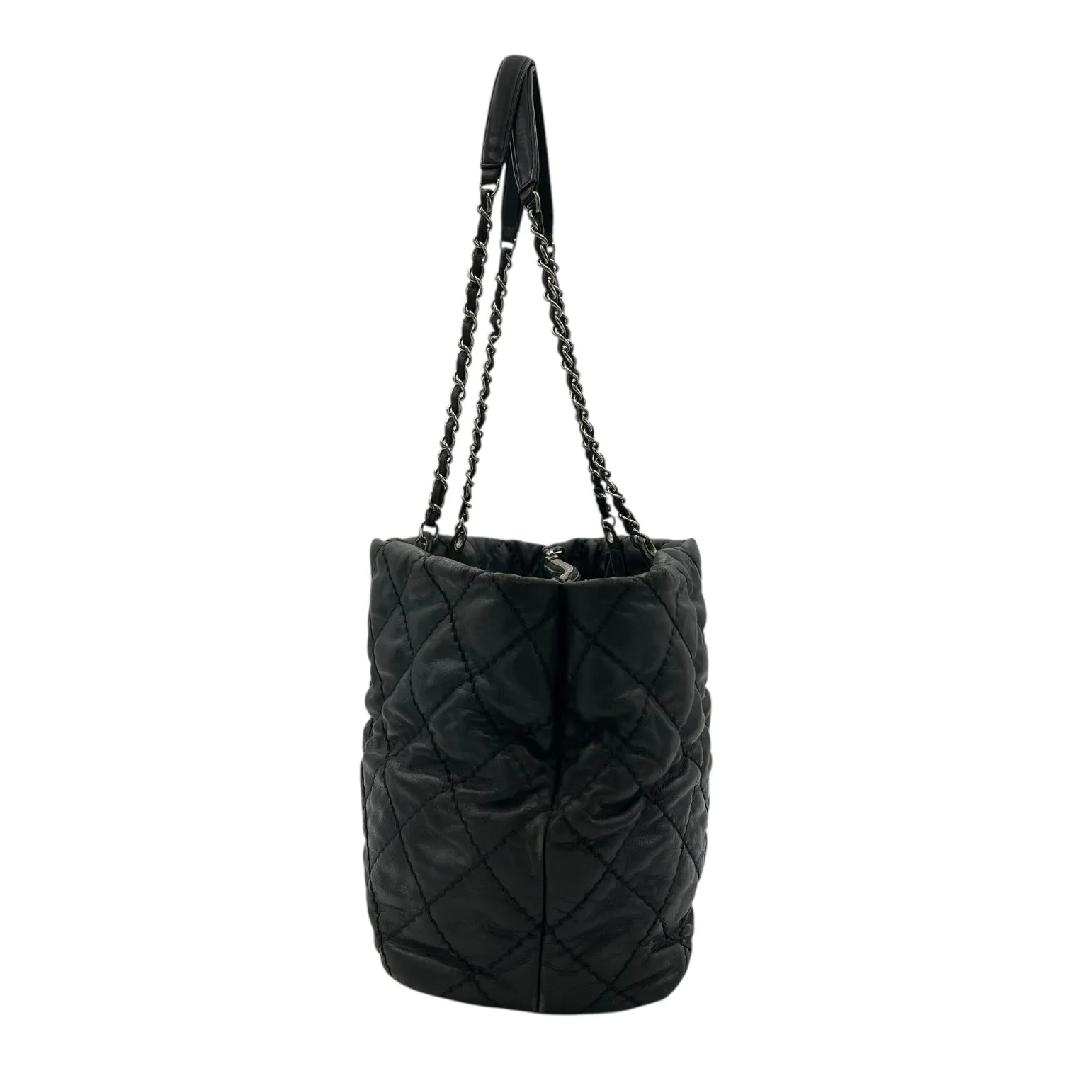 Wild stitch  Tote Bag Blue in Linen, Silver hardware