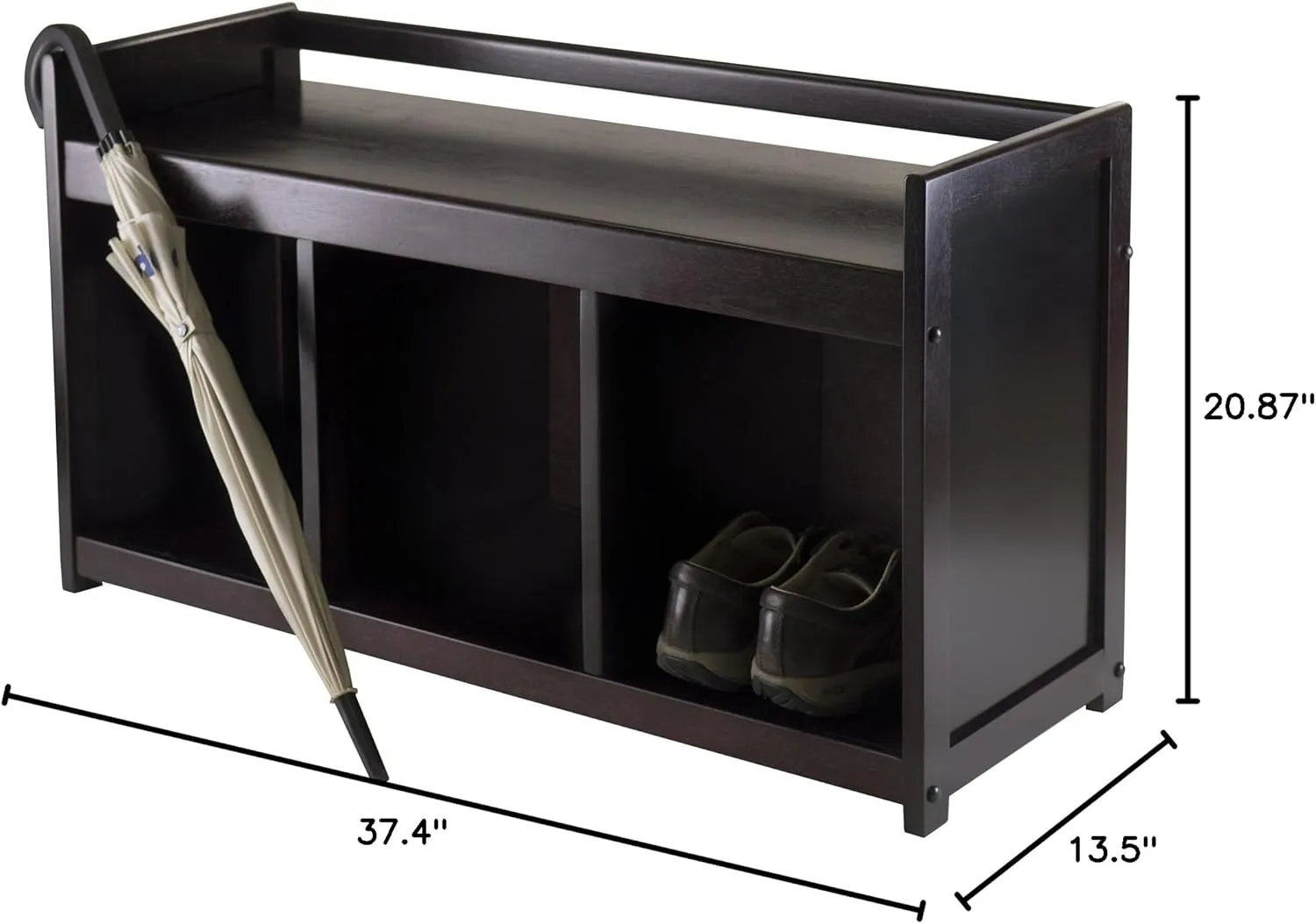 Winsome Addison Bench, Only Ben, Dark Espresso