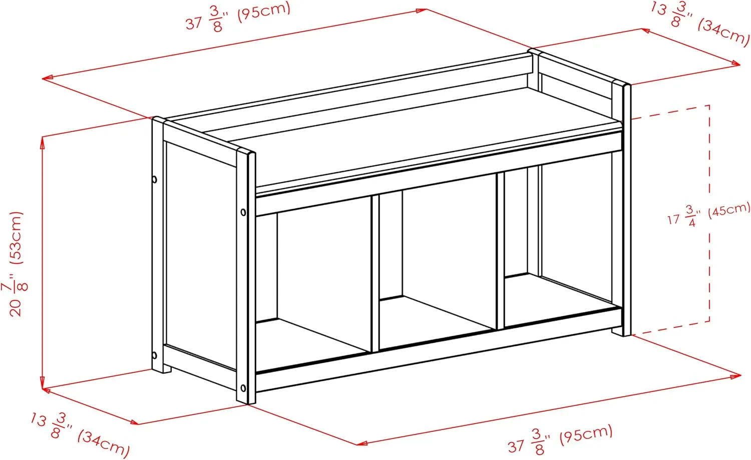 Winsome Addison Bench, Only Ben, Dark Espresso