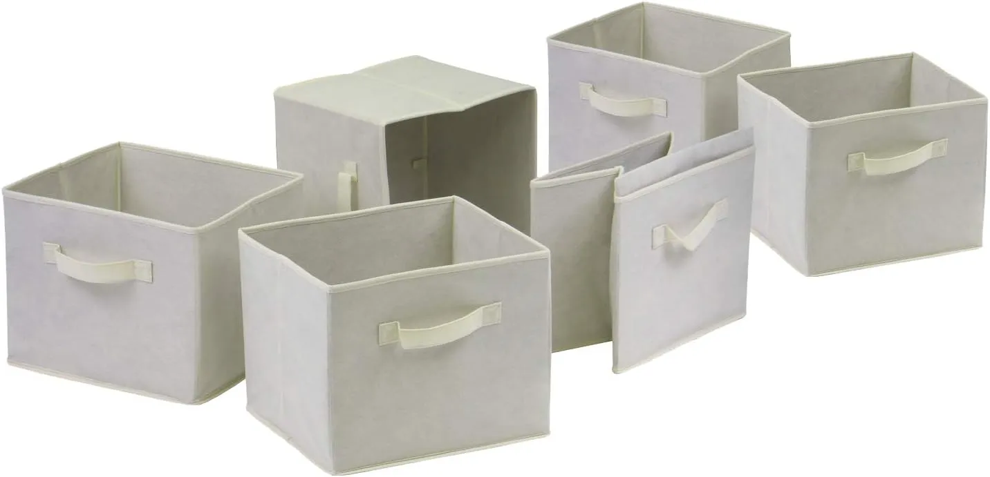 Winsome Verona Storage/Organization, 6 Small, Walnut/Beige
