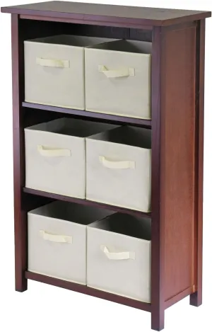 Winsome Verona Storage/Organization, 6 Small, Walnut/Beige