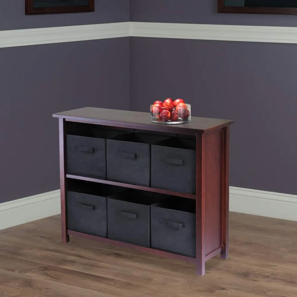 Winsome Verona Storage/Organization, 6 Small, Walnut/Black