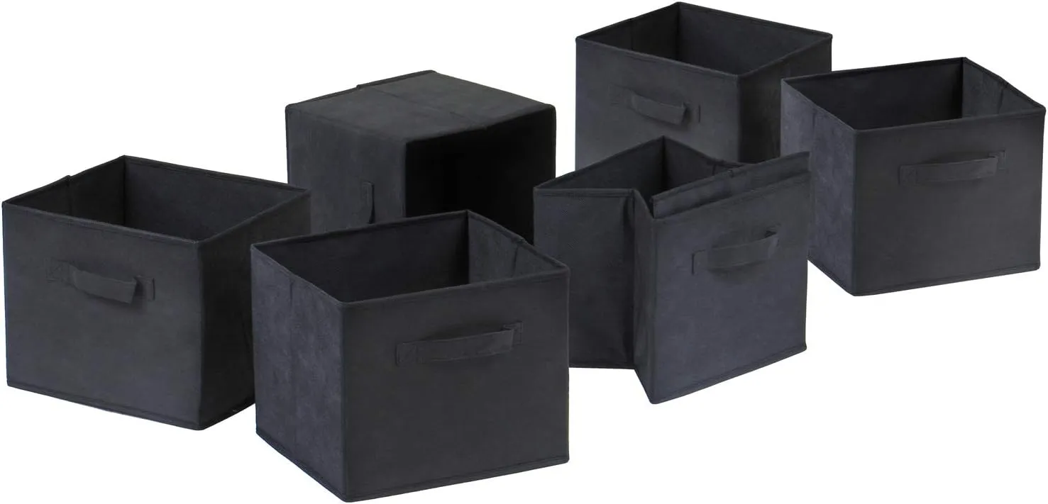 Winsome Verona Storage/Organization, 6 Small, Walnut/Black