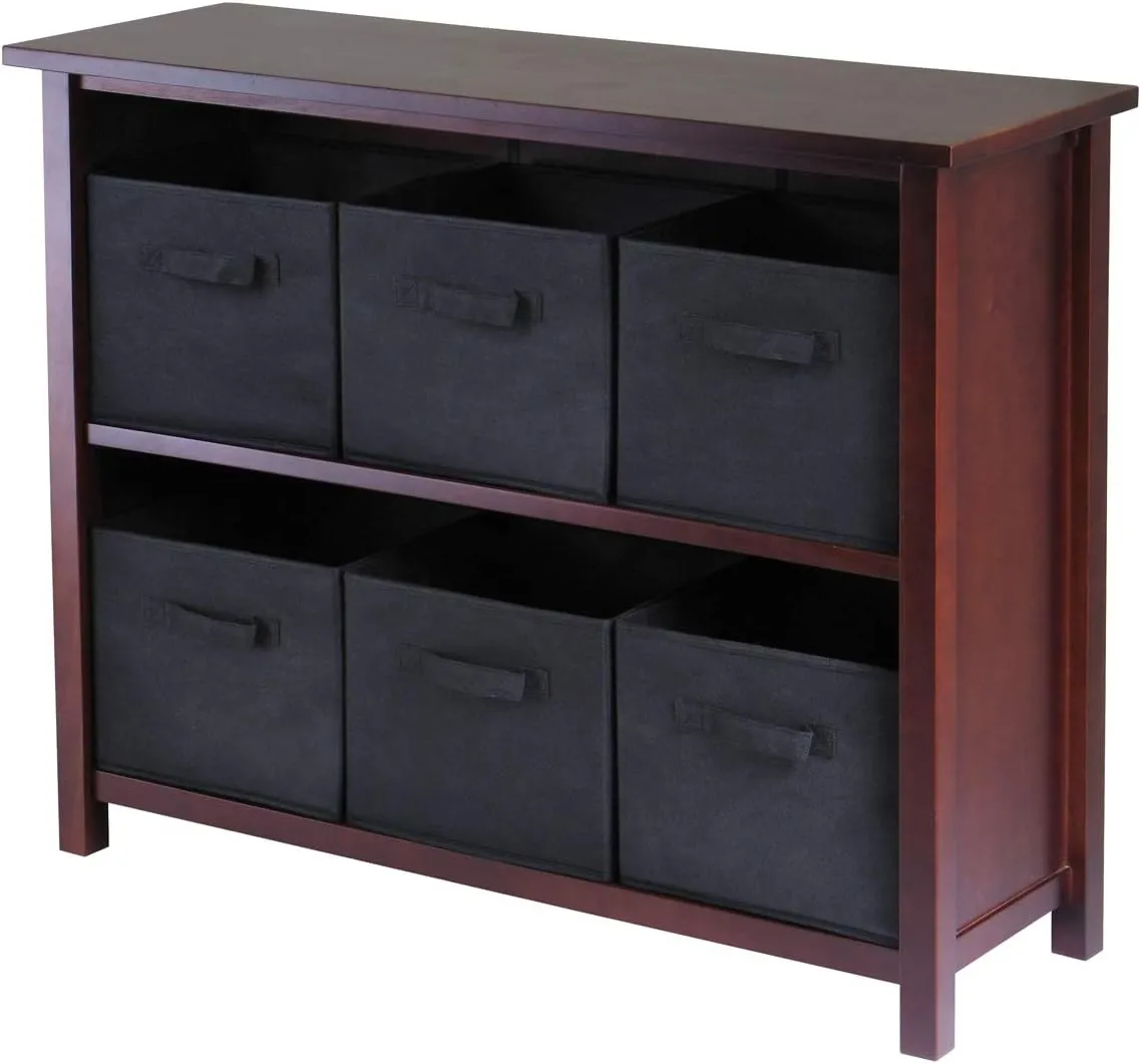 Winsome Verona Storage/Organization, 6 Small, Walnut/Black